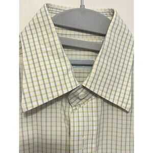 Tincati Milano Check Dress Shirt Plaid •16/41• Premium Cotton Italy Striped